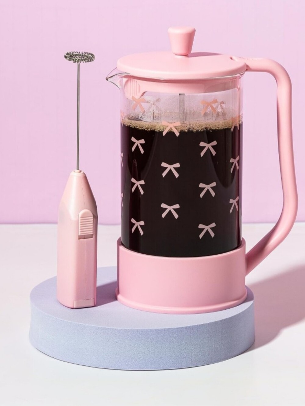 🎀 GUC Pretty in Pink: Paris Hilton Coffee Bow French Press & Frother Set ☕ ✨